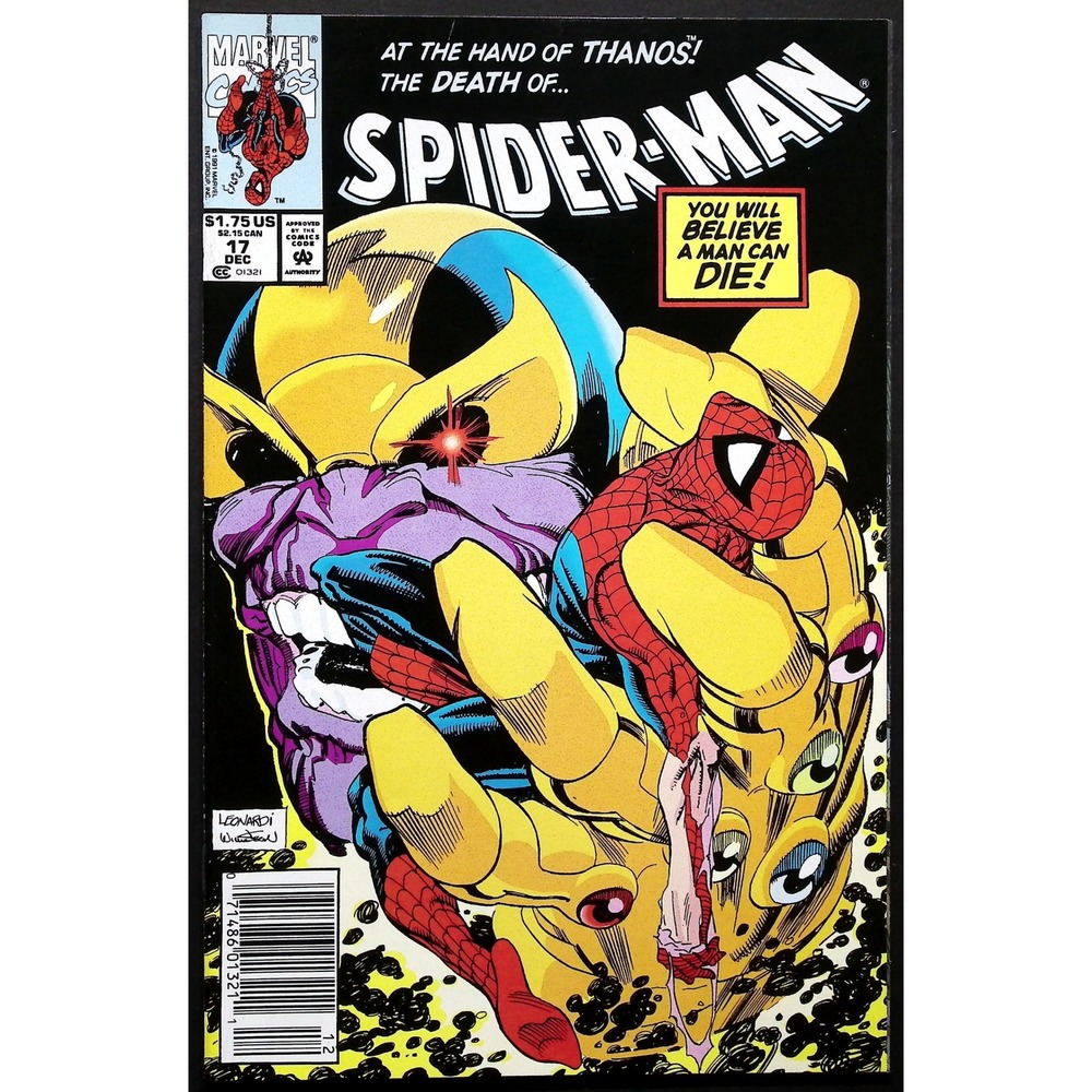 Spider-Man #17 Newsstand Death of Spider-Man Thanos Marvel Comic Book